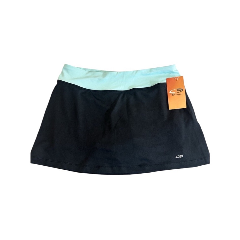 Champion women's athletic skort in black with a mint waistband. Size Small